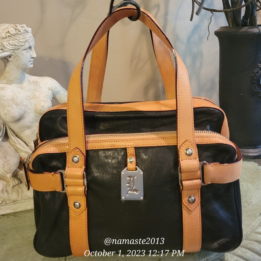 L.A.M.B by Gwen Stefani 100% Leather Satchel Luxury Designer Handbag #539